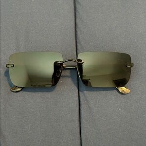 Black Rimless Sunglasses - Stylish UV Shades